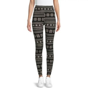 🆕 Time and Tru Women's Fair Isle Winter Christmas Holiday Leggings Large & 3XL